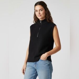 Black Sleeveless Knit Sweater Vest